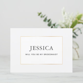 Simple Elegant Gold Serez-vous ma carte de demoise