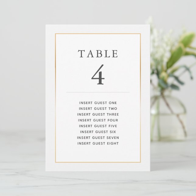 Simple Elegant Gold Table Quatre Carte de siège pe (Debout devant)