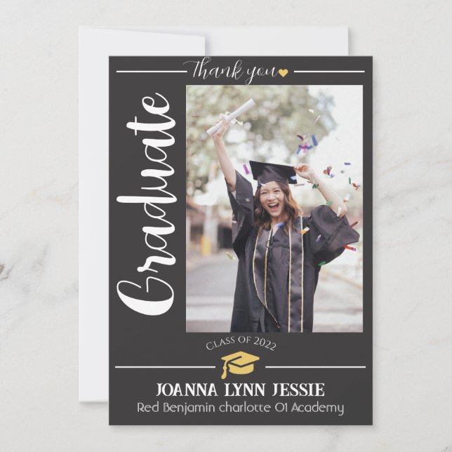 Simple Elegant Graduation or Casquette Merci Scrip (Devant)