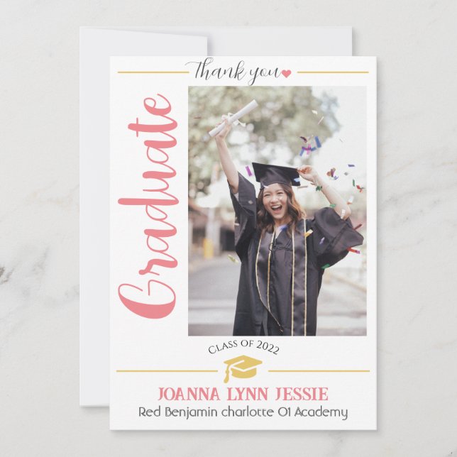 Simple Elegant Graduation or Casquette Merci Scrip (Devant)
