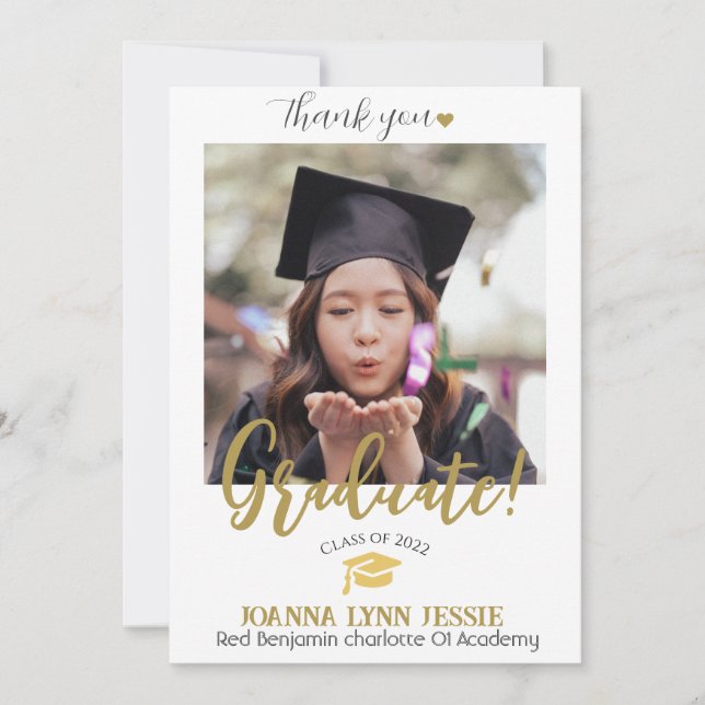 Simple Elegant Graduation or Casquette Merci Scrip (Devant)