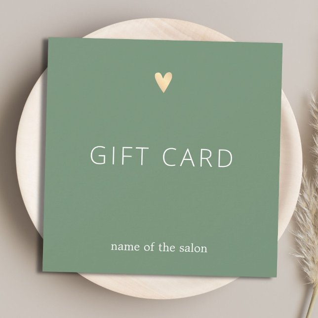 Simple Elegant Green Faux Gold Heart Beauty (Créateur téléchargé)