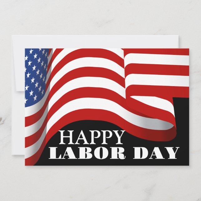 Simple Elegant Happy Labor Day avec drapeau améric (Devant)