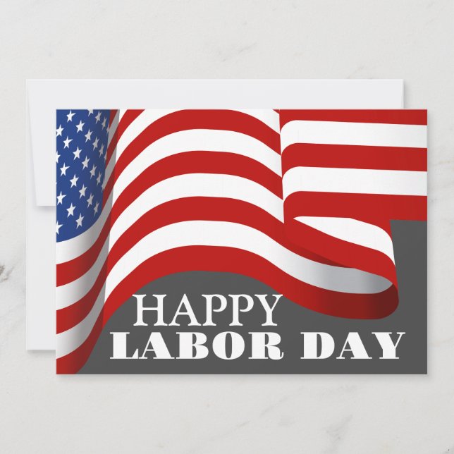 Simple Elegant Happy Labor Day avec drapeau améric (Devant)