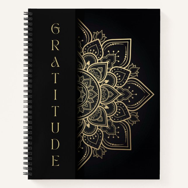 Simple Elegant Mandala Gratitude Journal (Devant)