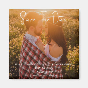 Simple Elegant Mariage photo Magnet moderne