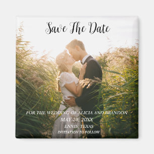 Simple Elegant Mariage photo moderne Whimsy Magnet