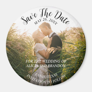 Simple Elegant Mariage photo moderne Whimsy Magnet
