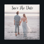 Simple Elegant Mariage photo moderne Whimsy Magnet<br><div class="desc">Simple,  élégant,  noir et blanc,  Mariage photo moderne,  Save the Date aimant. Vous pouvez le personnaliser avec vos détails.</div>