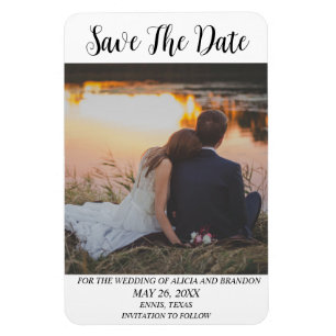 Simple Elegant Mariage photo moderne Whimsy Magnet