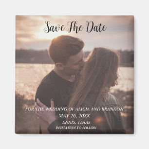 Simple Elegant Mariage photo moderne Whimsy Magnet