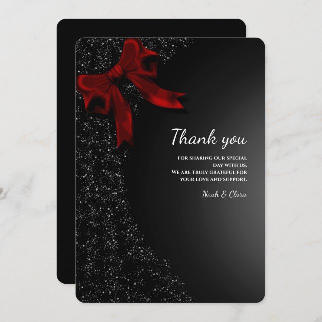 Simple Élégant minimaliste Carte de remerciements  (Devant / Derrière)