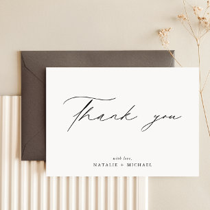 Simple Élégant Minimaliste Mariage Merci Cartes