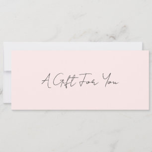 Simple élégant moderne Blush Pink certificat cadea