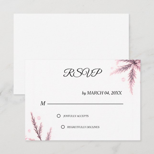 Simple Élégant Moderne Classique Mariage RSVP (Devant / Derrière)