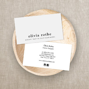 Simple Elegant moderne Gris Carte de visite