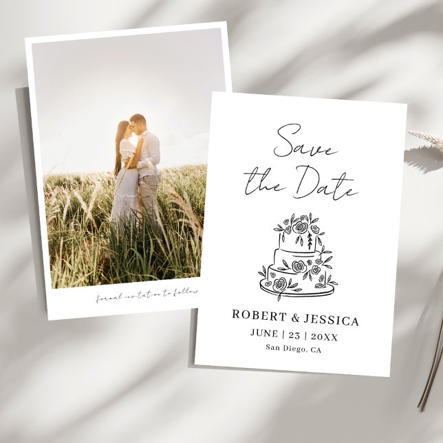 Simple Élégant Moderne Photo Mariage Carte de Reme (Créateur téléchargé)