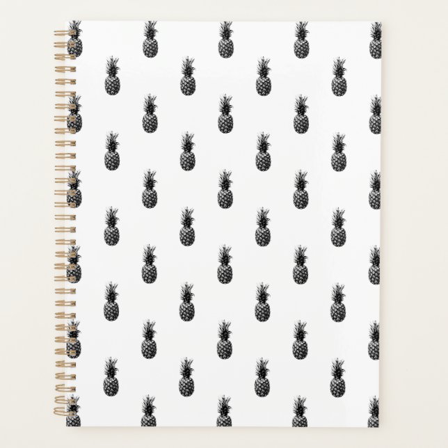 Simple élégant noir blanc ananas 2025 (Devant)