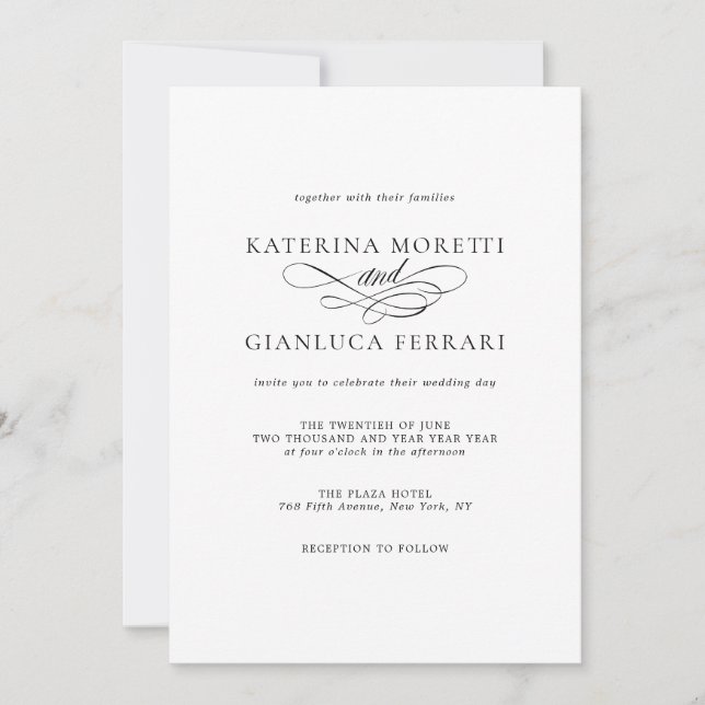 Simple Elegant Photo Wedding Invitation avec RSVP (Devant)