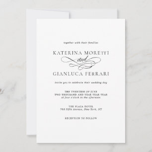 Simple Elegant Photo Wedding Invitation avec RSVP