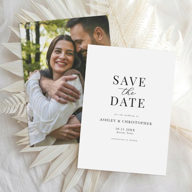 Simple Elegant Photo Wedding Save the Date (Créateur téléchargé)