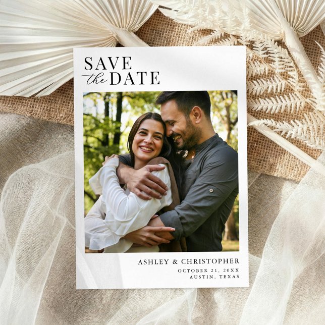 Simple Elegant Photo Wedding Save the Date (Créateur téléchargé)