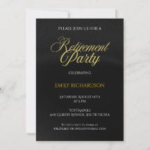 simple elegant Retirement Party Invitation