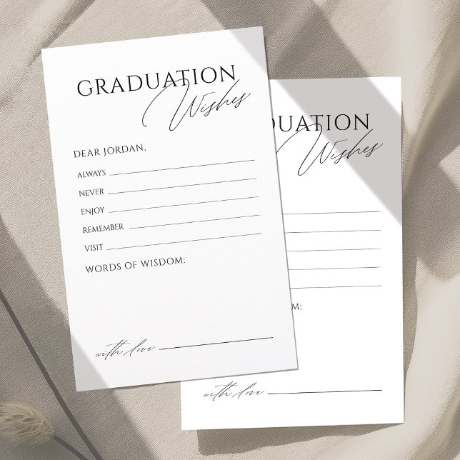 Simple élégant Script Graduate conseils & souhaits (Simple Elegant Script Graduate advice & wishes)