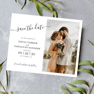 Simple élégant script photo mariage à retenir la d