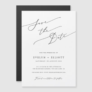 Simple Élégant Script Wedding Enregistrer L'Aimant
