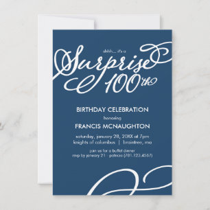 Simple, Elegant Surprise Invitation 100e anniversa
