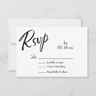 Simple, Élégant, Typographie RSVP Noir & Blanc