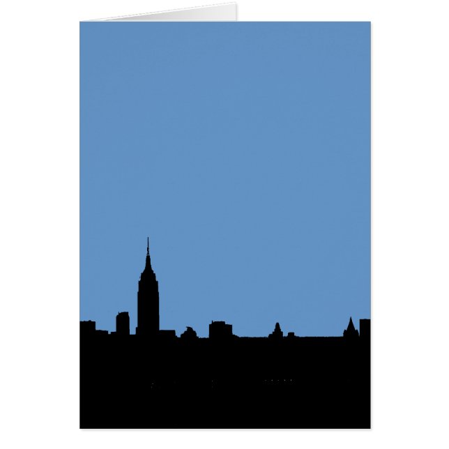 Simple élégante carte Silhouette New York moderne (Devant)