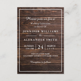 Simple élégante Faire-part de mariage Woodsy