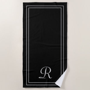 Simple élégante serviette de plage de Monogram noi