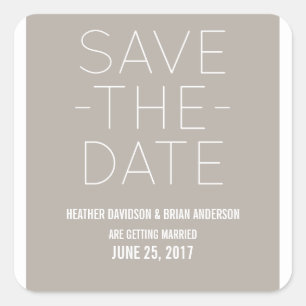 Simple Enregistrer les stickers Date, Beige