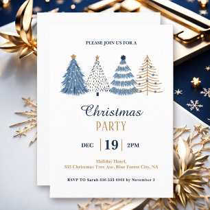 Simple Entreprise Bleu Noël Invitation