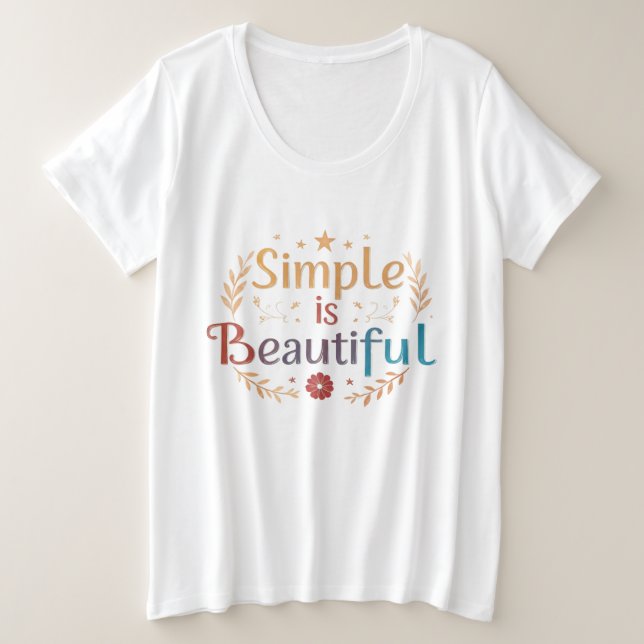 Simple est Beau – T-Shirt Grande Taille pour Femme (Design devant)
