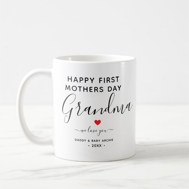 Simple et chic grand-mère Photo Collage Mug avec c (Gauche)