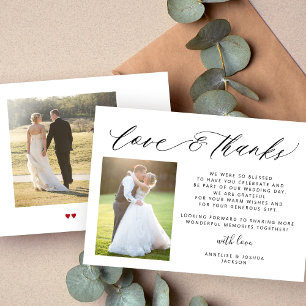 Simple et élégant amour et merci 2 photos mariage