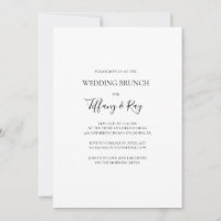 Simple et élégant Brunch de mariage Invitation