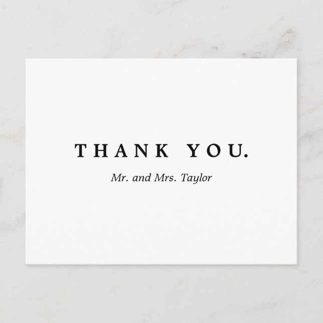 Simple et élégant | Carte postale Merci classique (Devant)