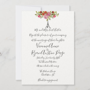 Simple et élégant Faire-part de mariage Tour Eiffe