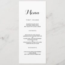 Simple et élégant | Menu Mariage moderne