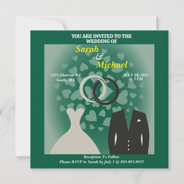 Simple et élégante Mariée et Coeur de chambre (Devant)