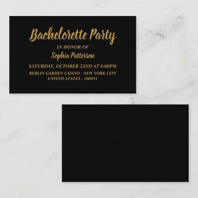 Simple et moderne, Bachelorette Party Invitation d (Devant / Derrière)