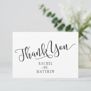 Simple et moderne. Carte mariage Merci plat