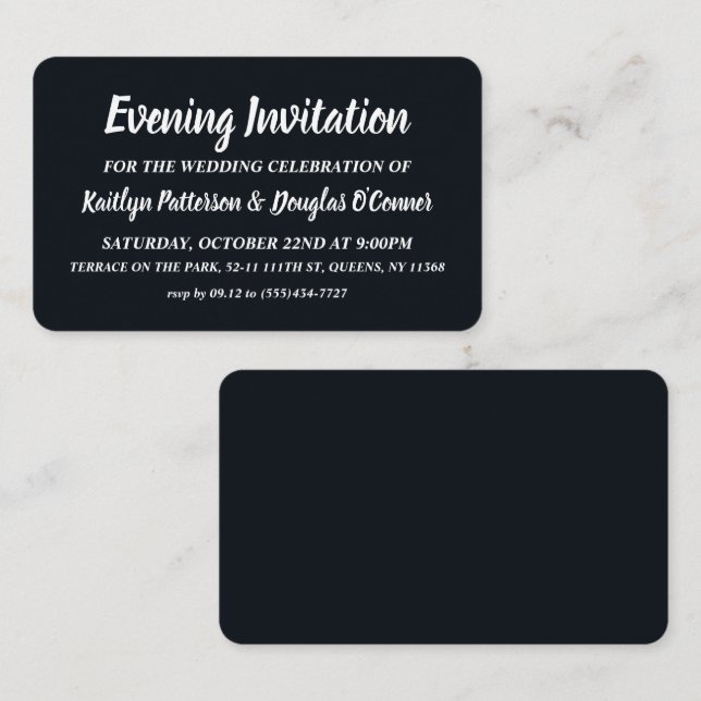 Simple et moderne, Evénement du soir Invitation de (Devant / Derrière)