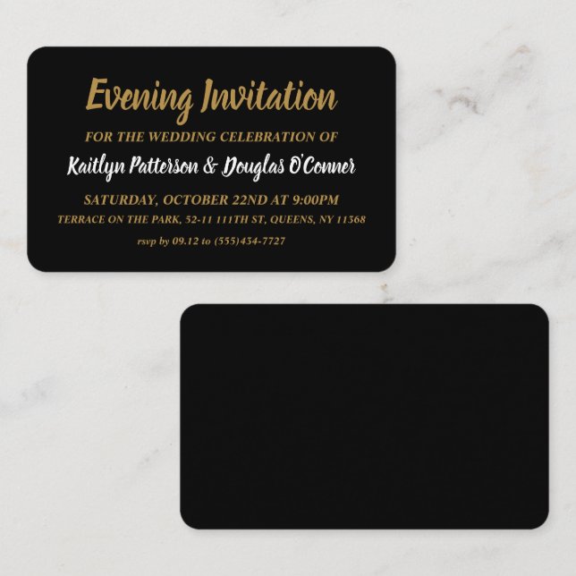 Simple et moderne, Evénement du soir Invitation de (Devant / Derrière)