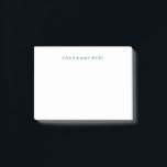 Simple et moderne Green Post-it® NotePad<br><div class="desc">"Votre nom ici" texte modifiable pour les notes personnalisées. Cliquez sur "Customiser" pour modifier la police et les couleurs.</div>